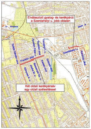 Békéscsabán kerékpárút és parkoló tervezése